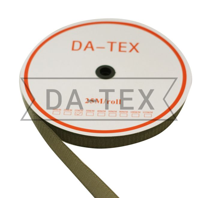 25 mm Hook tape (35%PA+65%PE) B  khaki photo - buy in the «DA-TEX» online store
