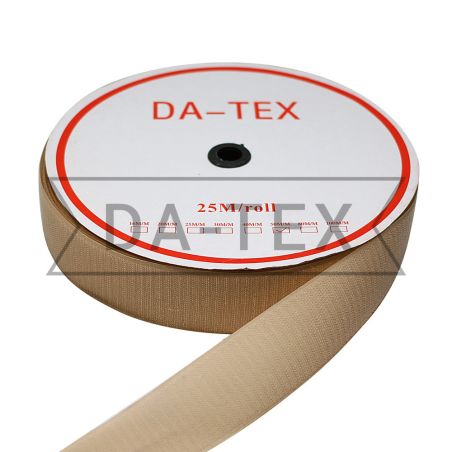 50 mm Hook tape 100% PE  B quality (35%PA+65%PE) В  light beige photo - buy in the «DA-TEX» online store