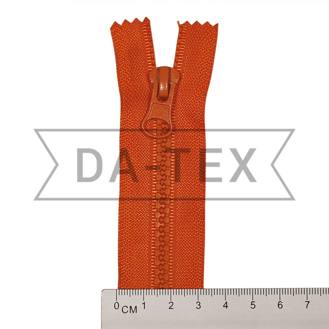 18 cm Plastic zipper N.5 orange photo - buy in the «DA-TEX» online store