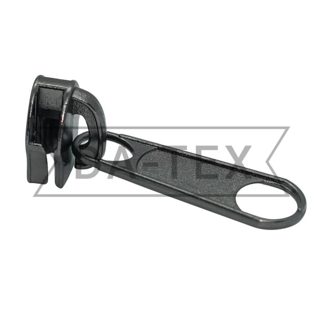 N.7 Slider for zipper long chain REVERSE black nickel photo - buy in the «DA-TEX» online store
