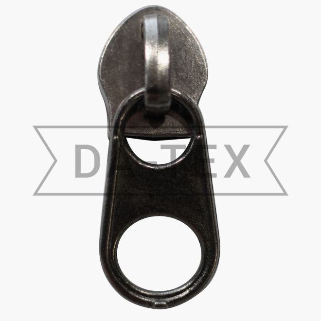 N.7 Slider for zipper long chain short puller black nickel
