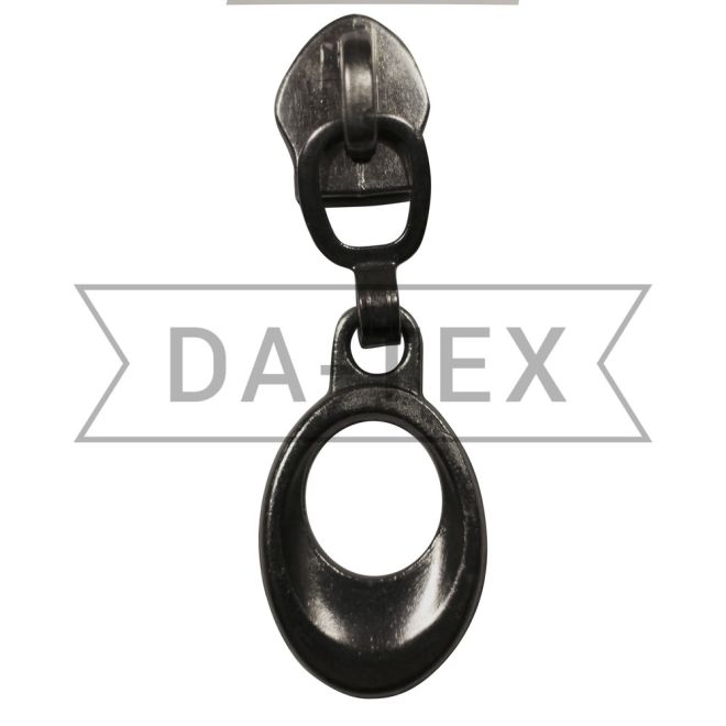 N.5 Slider for zipper long chain black nickel photo - buy in the «DA-TEX» online store