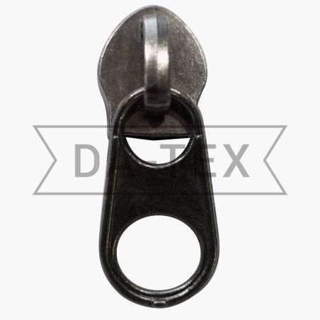 N.10 Slider for zipper long chain short puller black nickel photo - buy in the «DA-TEX» online store