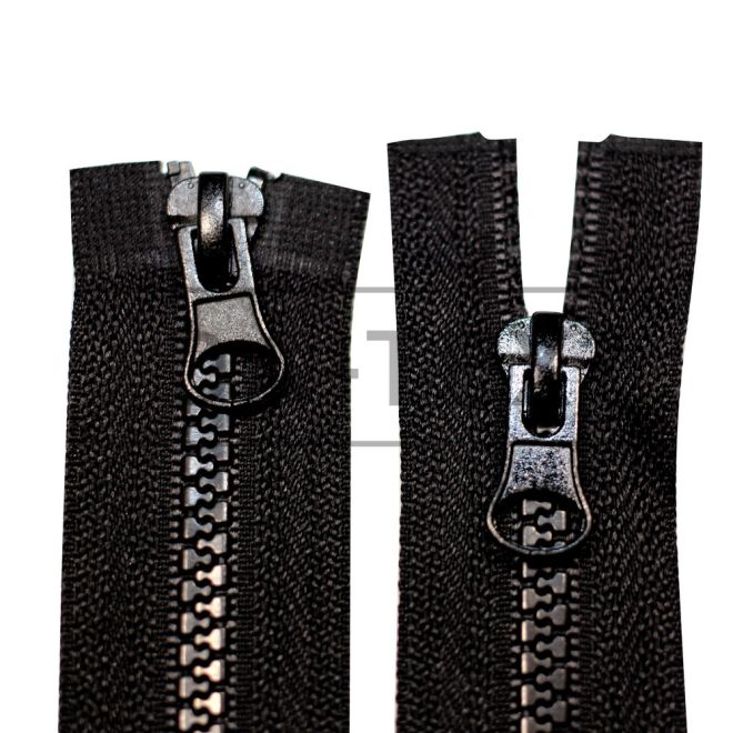 70 cm Plastic zipper N.5/2 two sliders O/E black photo - buy in the «DA-TEX» online store