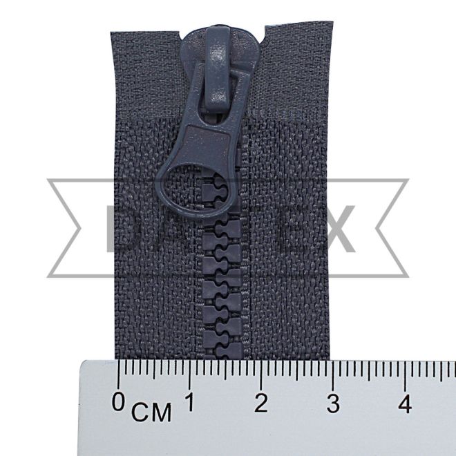 80 cm Plastic zipper N.5/2 two sliders O/E grey