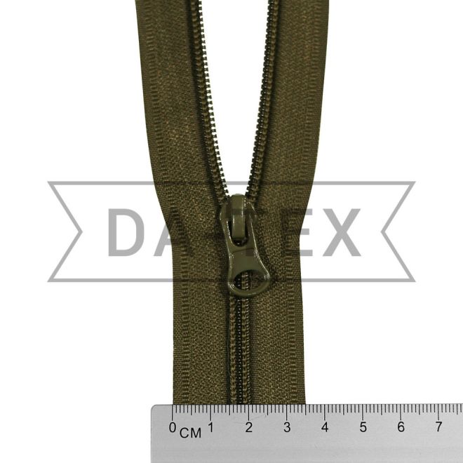 60 cm Nylon zipper N.7/2 two sliders O/E (best quality) khaki