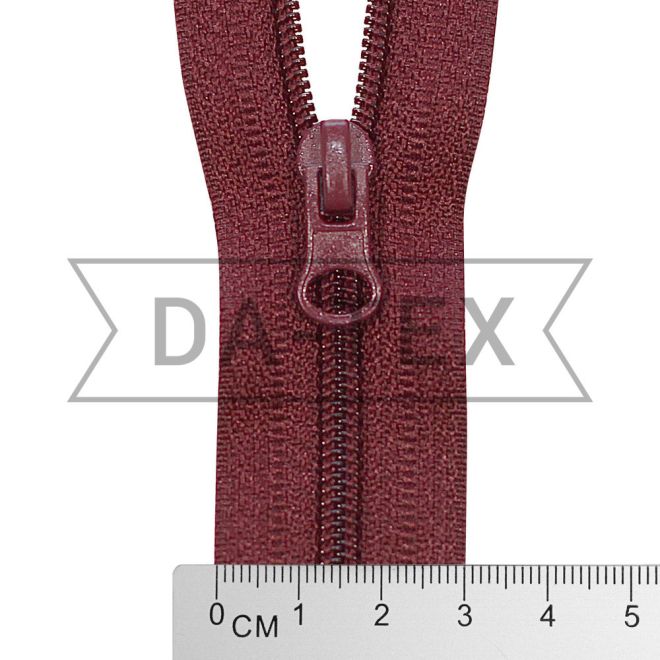 75 cm Nylon zipper N.5 dark bordeaux