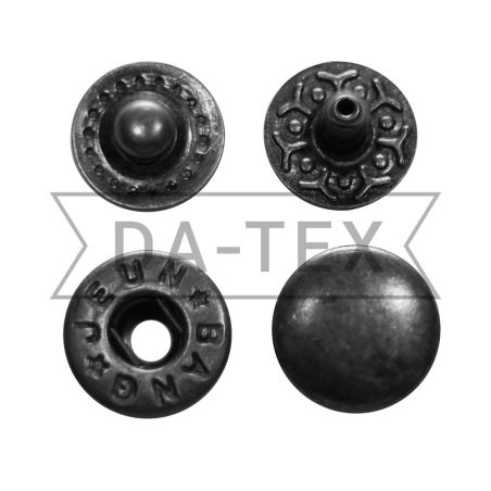 12,5 mm snap button W-style oxide photo - buy in the «DA-TEX» online store