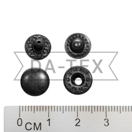 12,5 mm snap button W-style oxide photo - buy in the «DA-TEX» online store