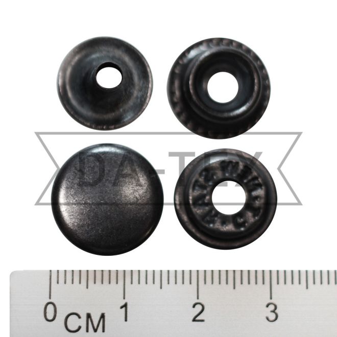 15 mm snap fastener W-style stainless steel oxide