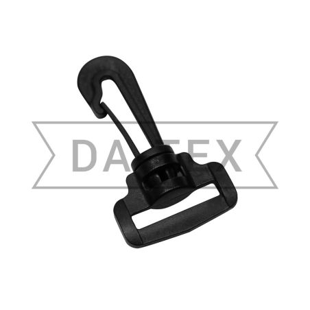 25 mm Plastic snap hook black photo - buy in the «DA-TEX» online store