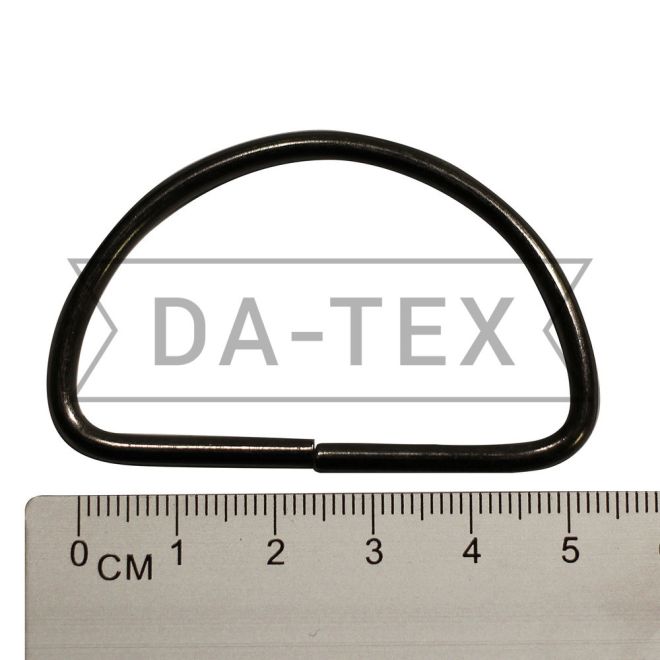 50 mm Strengthened metal semi ring black nickel photo - buy in the «DA-TEX» online store