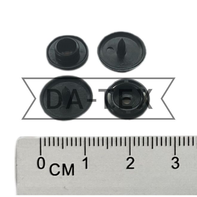 12 mm plastic snap button POM thick black