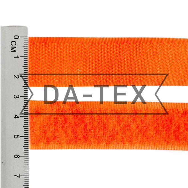25 мм Текстильна застібка (велкро) комплект петля+гачок (35%PA+65%PE) колір помаранчевий неон фото - купити у інтернет-магазині 