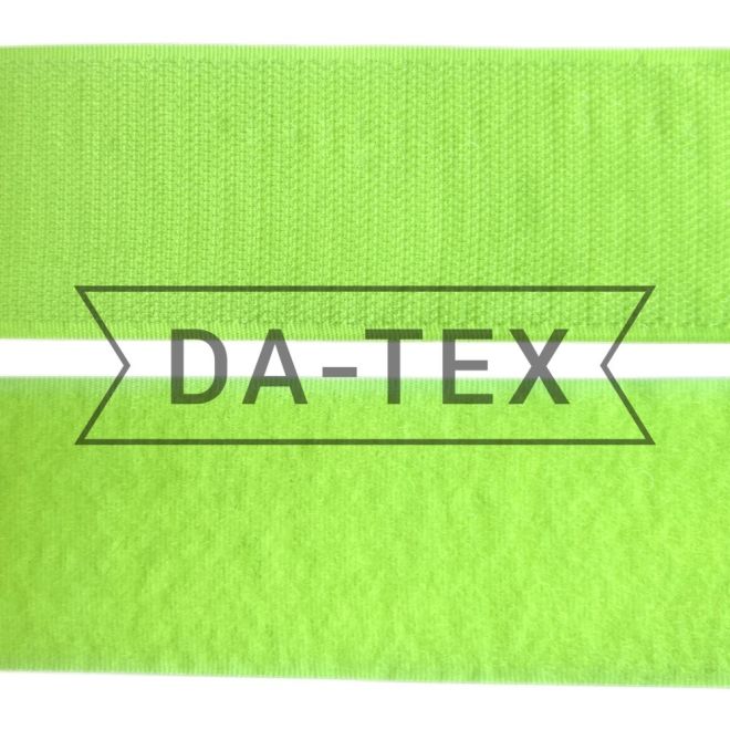 50 mm Hook and loop 100% PE  B quality (35%PA+65%PE) В  green lemon neon photo - buy in the «DA-TEX» online store