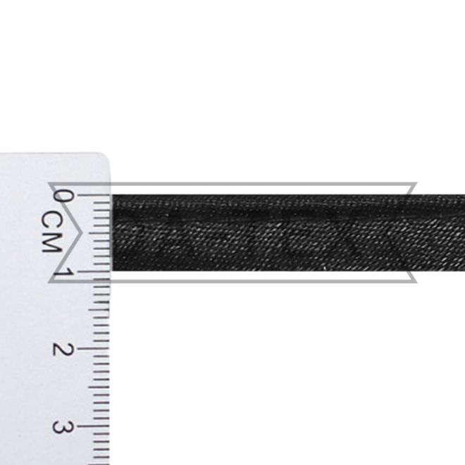 10 mm satin bias cord black