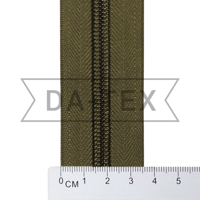 N.7 nylon zipper long chain khaki