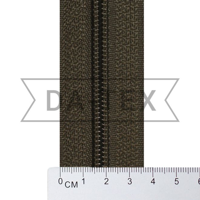 N.7 nylon zipper long chain dark khaki