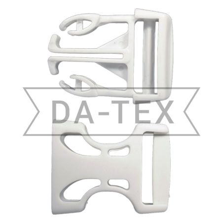 25 mm Plastic buckle fastener white photo - buy in the «DA-TEX» online store