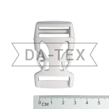 25 mm Plastic buckle fastener white photo - buy in the «DA-TEX» online store