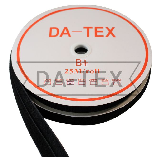 20 mm Hook tape 65% NYLON 35% PE  B+  black photo - buy in the «DA-TEX» online store