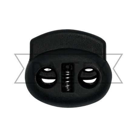 20 mm 2-holes oval stopper  S007/1 black photo - buy in the «DA-TEX» online store