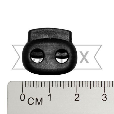 20 mm 2-holes oval stopper  S007/1 black photo - buy in the «DA-TEX» online store