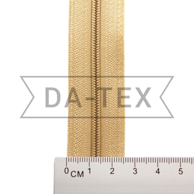 N.3 nylon zipper long chain dark beige