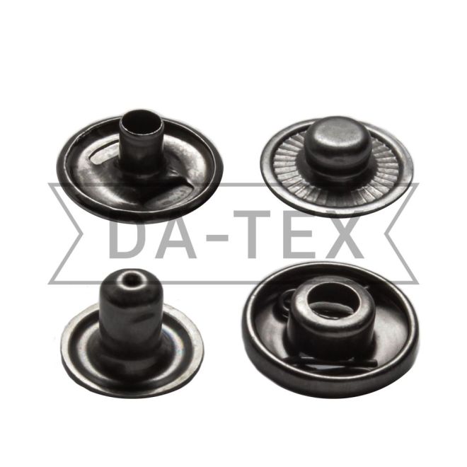 15 mm snap fastener W-style stainless steel black nickel photo - buy in the «DA-TEX» online store