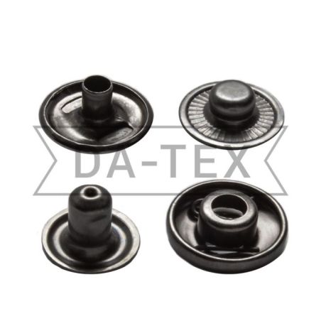 15 mm snap fastener W-style stainless steel black nickel photo - buy in the «DA-TEX» online store