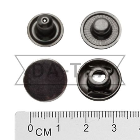 15 mm snap fastener W-style stainless steel black nickel photo - buy in the «DA-TEX» online store