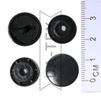 ᐉ 12 mm plastic snap button POM thin black in «DA-TEX»