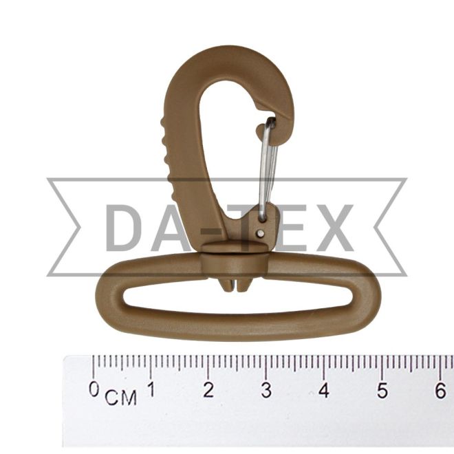 50 mm Plastic snap hook coyote