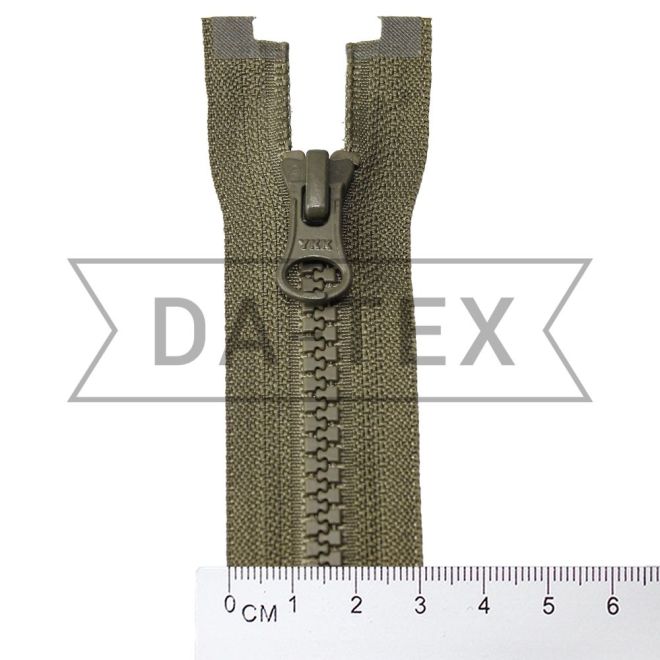 75 сm Plastic zipper No5 O/E khaki