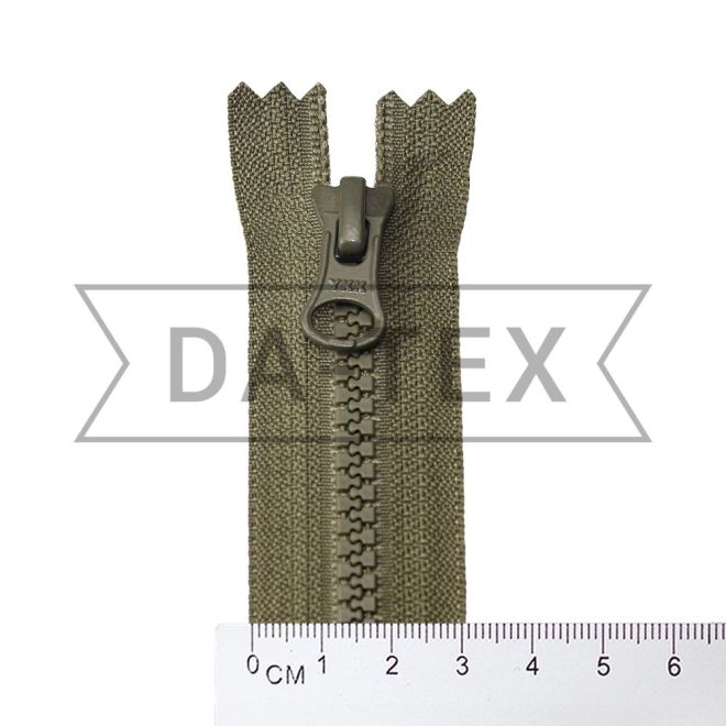 18 cm Plastic zipper No5 С/E khaki