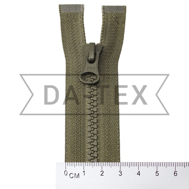 85 cm Plastic zipper N.5/2 two sliders O/E khaki