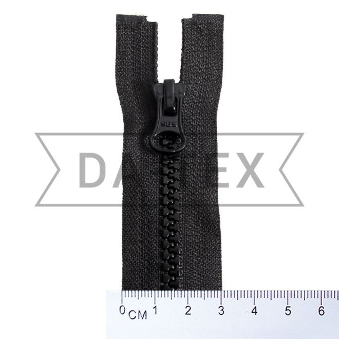 65 cm Plastic zipper N.5/2 two sliders O/E black