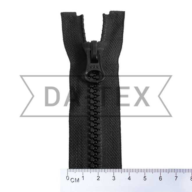 75 cm Plastic zipper N.8/2 two sliders O/E black