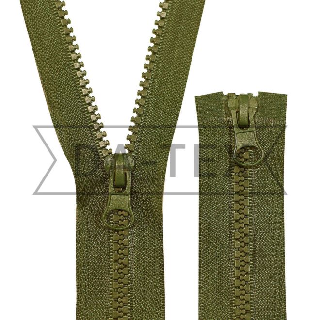 75 cm Plastic zipper N.5/2 two sliders O/E khaki photo - buy in the «DA-TEX» online store