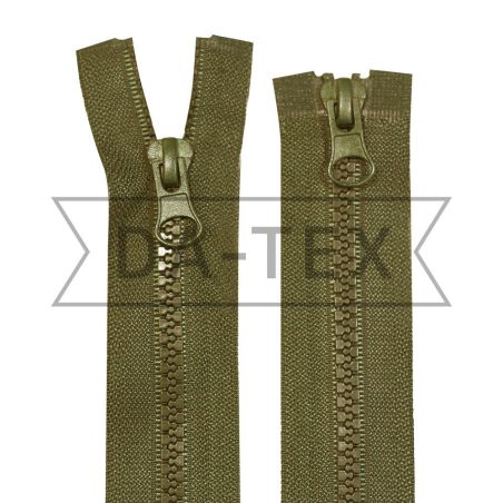 75 cm Plastic zipper N.5/2 two sliders O/E khaki photo - buy in the «DA-TEX» online store