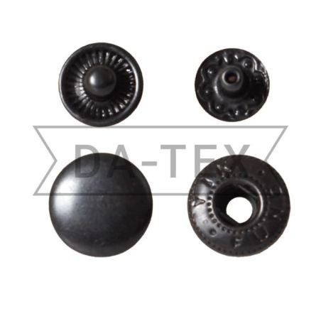 10 mm snap button W-style (steel) black nickel