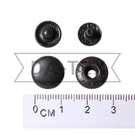 10 mm snap button W-style (steel) black nickel