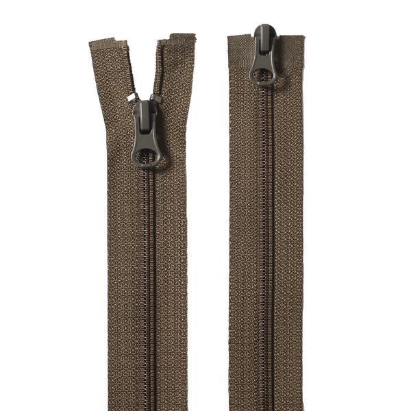 65 cm Nylon zipper #6/2 (S6) O/E khaki GCC №514, 2 sliders SP matte (oval hole puller), brass stops