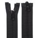 70 cm Nylon zipper #8/2 (S8) O/E black 2 sliders SP matte (oval hole puller), brass stops