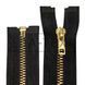 18 cm Metal zipper #5 gold black tape