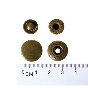 15 mm snap button W-style (steel) antik CHINA