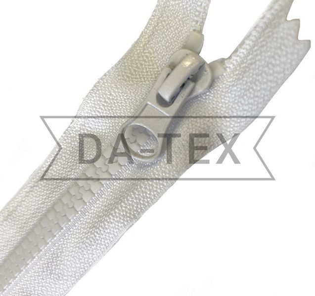 18 cm Plastic zipper #5 C/E white