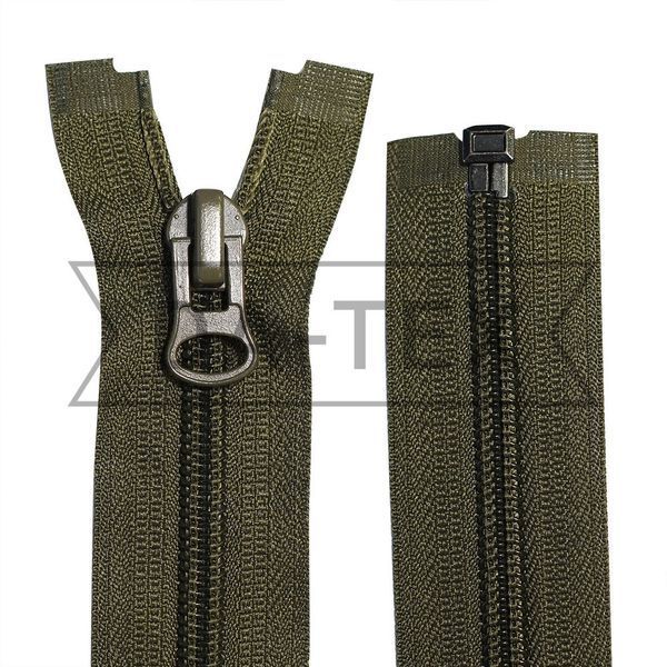 70 cm Nylon zipper #8 O/E (best quality) khaki aSBS, brass stops, SP matte GCC №514