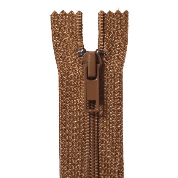 25 cm Nylon zipper #6 (S6) C/E coyote GCC №494R, 1 slider SP matte (square hole puller), brass stops