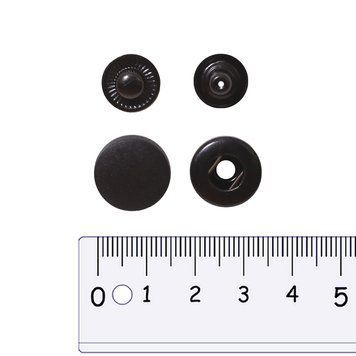 15 mm snap button W-style oxide plastic cap (STS) black CHINA